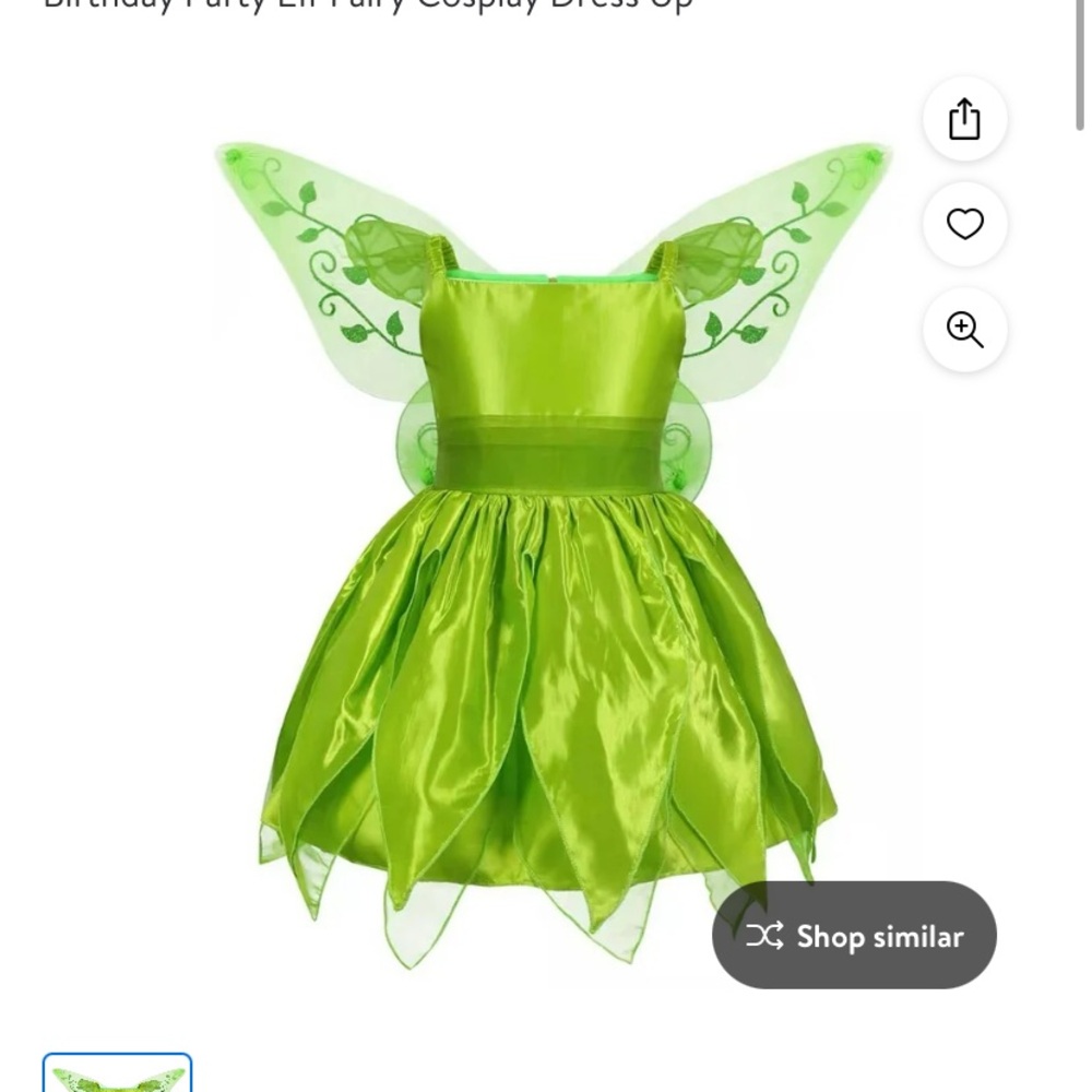 Girls Tinker bell Halloween dress up costume